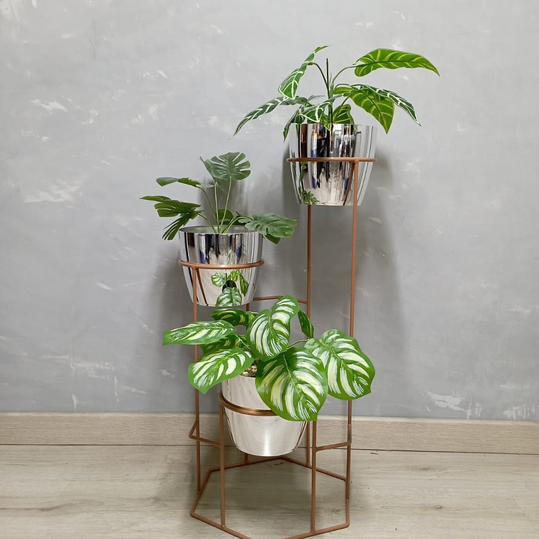 Base Dumar con 3 Materos Metalizados 5