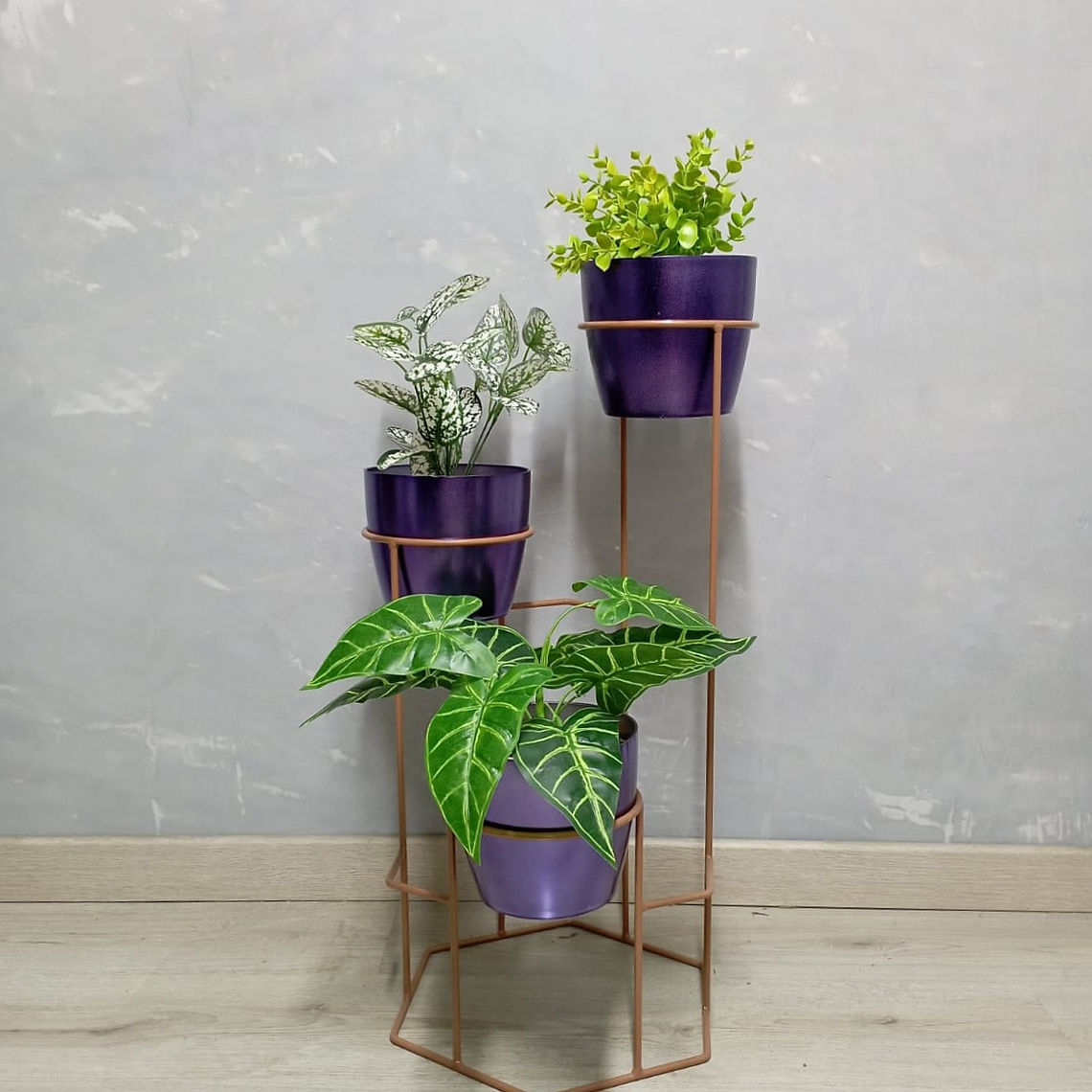 Base Dumar con 3 Materos Metalizados 4