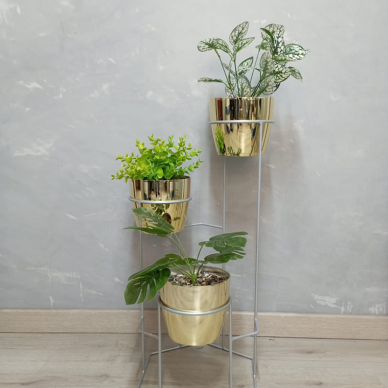 Base Dumar con 3 Materos Metalizados 7