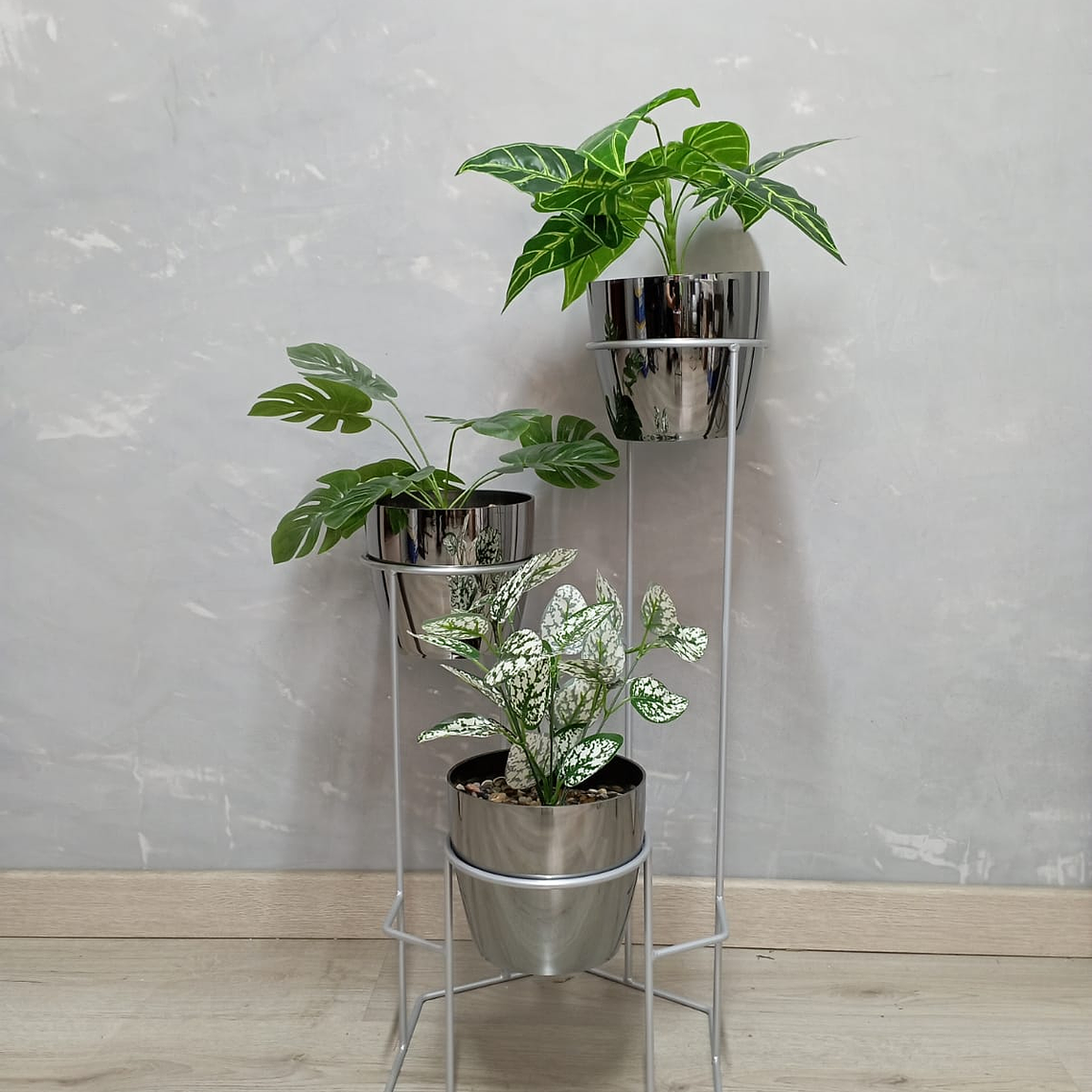 Base Dumar con 3 Materos Metalizados 8