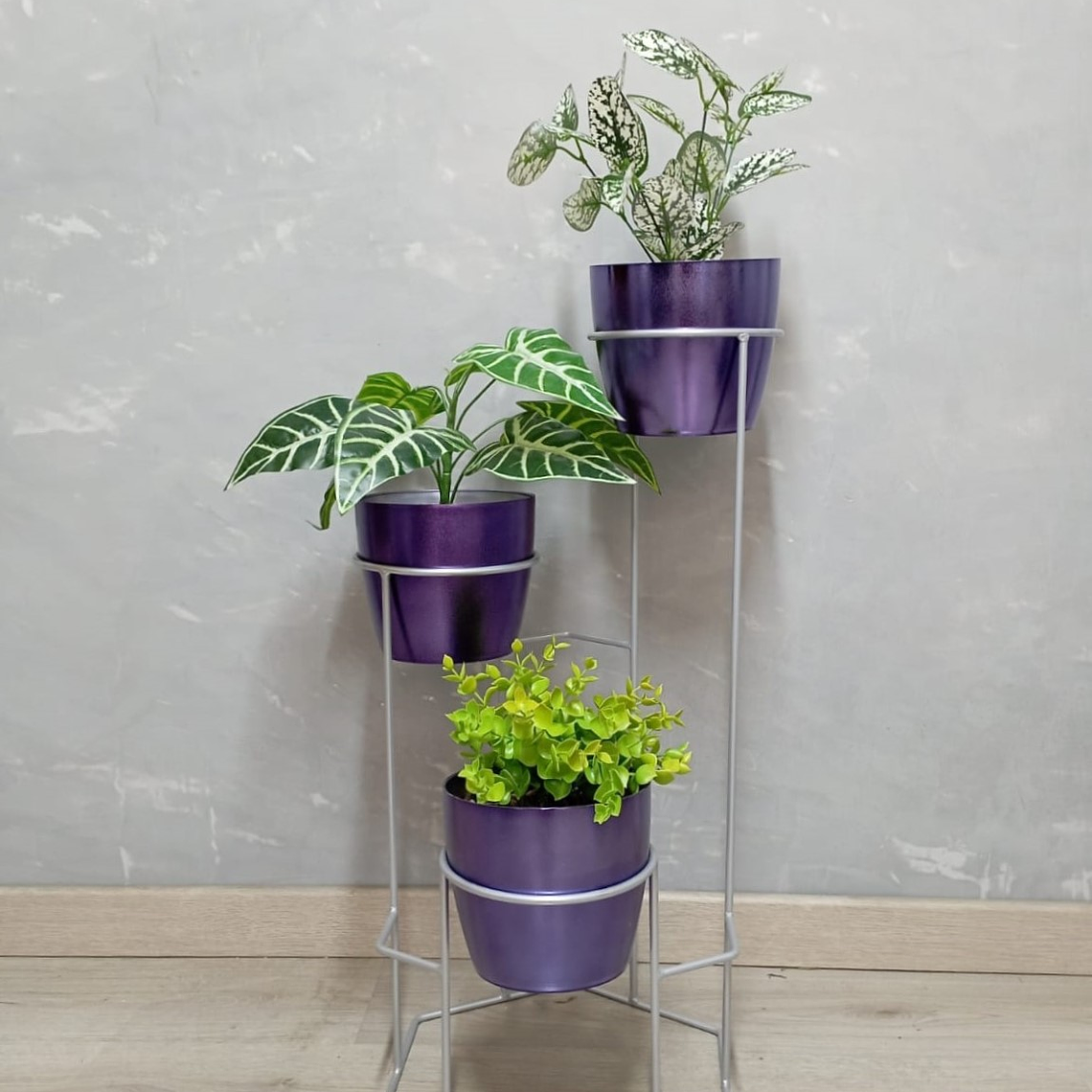 Base Dumar con 3 Materos Metalizados 9