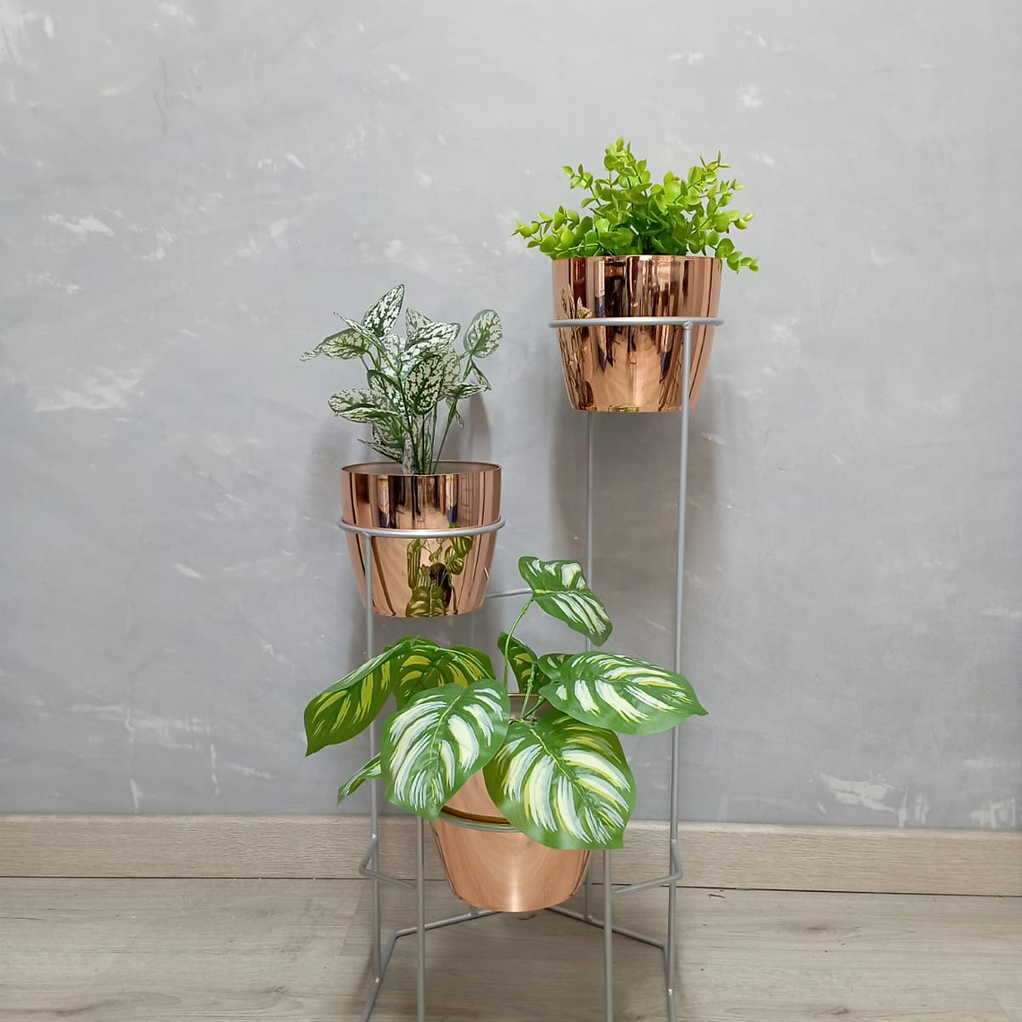 Base Dumar con 3 Materos Metalizados 6