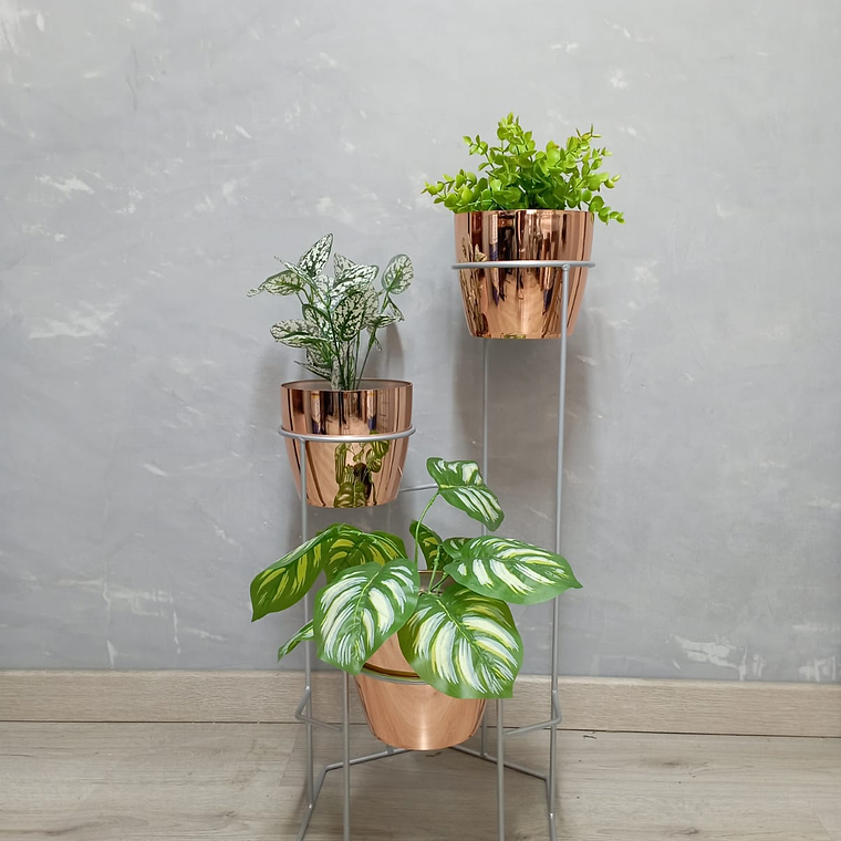 Base Dumar con 3 Materos Metalizados 6