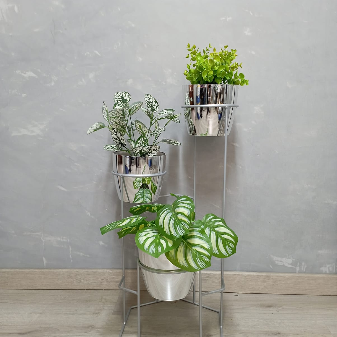 Base Dumar con 3 Materos Metalizados 10