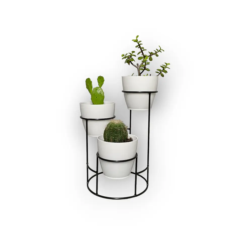 Soporte Mini Dani con 3 Materos Plasticos 5
