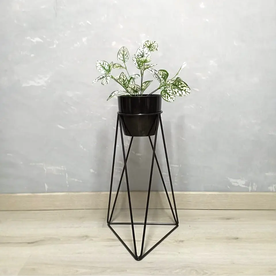 Base Acamar Negra 50cm Con Matero Plástico 2