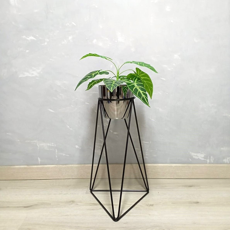 Base Acamar Negra 50 cm Con Matero Metalizado 2