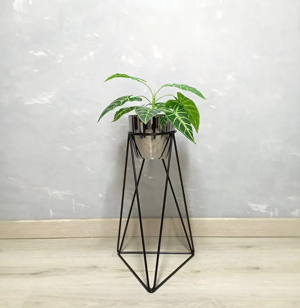 Base Acamar Negra 50 cm Con Matero Metalizado 2