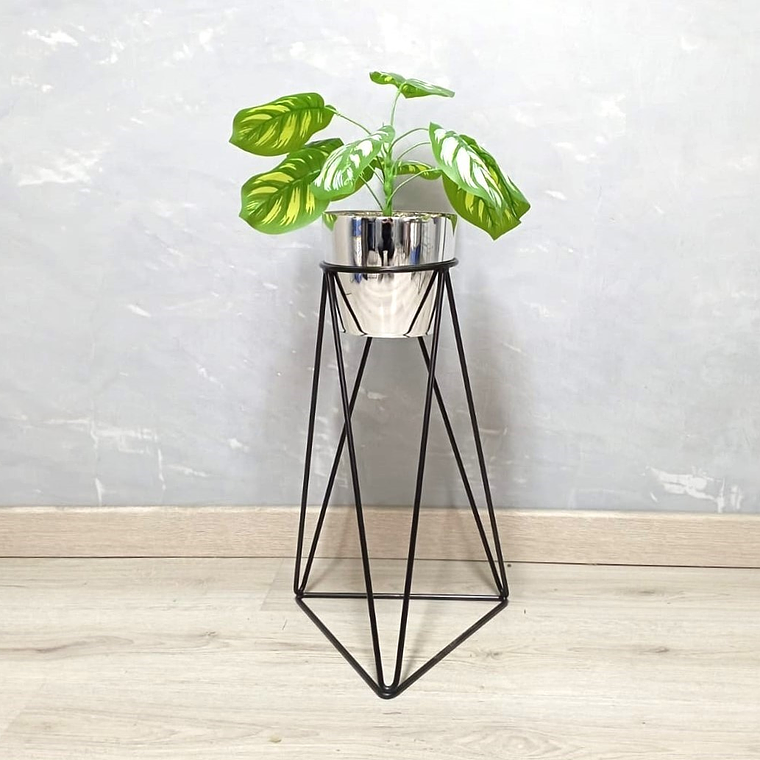 Base Acamar Negra 50 cm Con Matero Metalizado 3