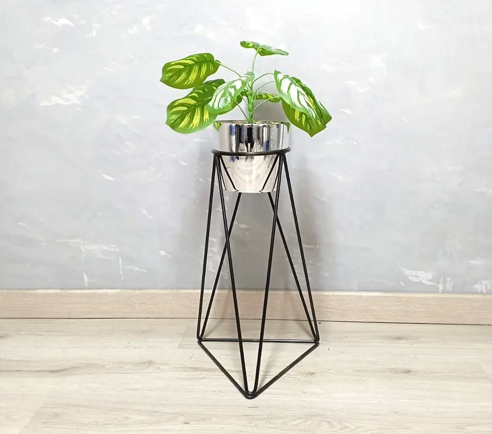 Base Acamar Negra 50 cm Con Matero Metalizado 3