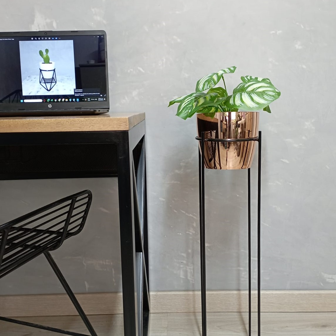 Base Celeste 70cm Con Matero Metalizado 1