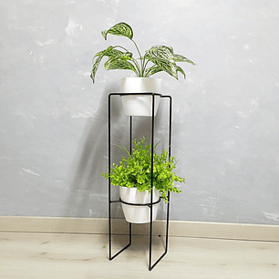 Base Vega de 2 Puestos con Materos Blanco o Negro 