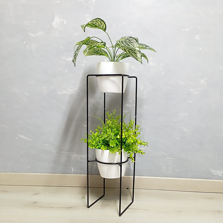 Base Vega de 2 Puestos con Materos Blanco o Negro  1