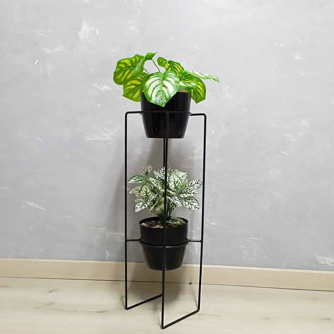 Base Vega de 2 Puestos con Materos Blanco o Negro  2