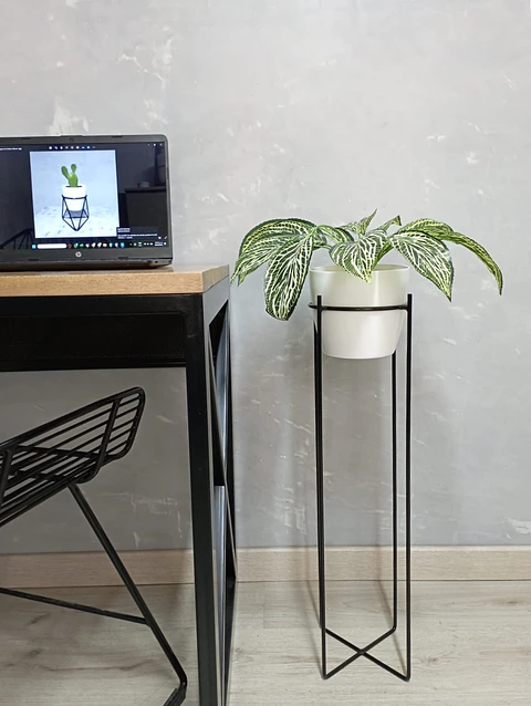 Base Celeste 70cm Con Matero Plástico 