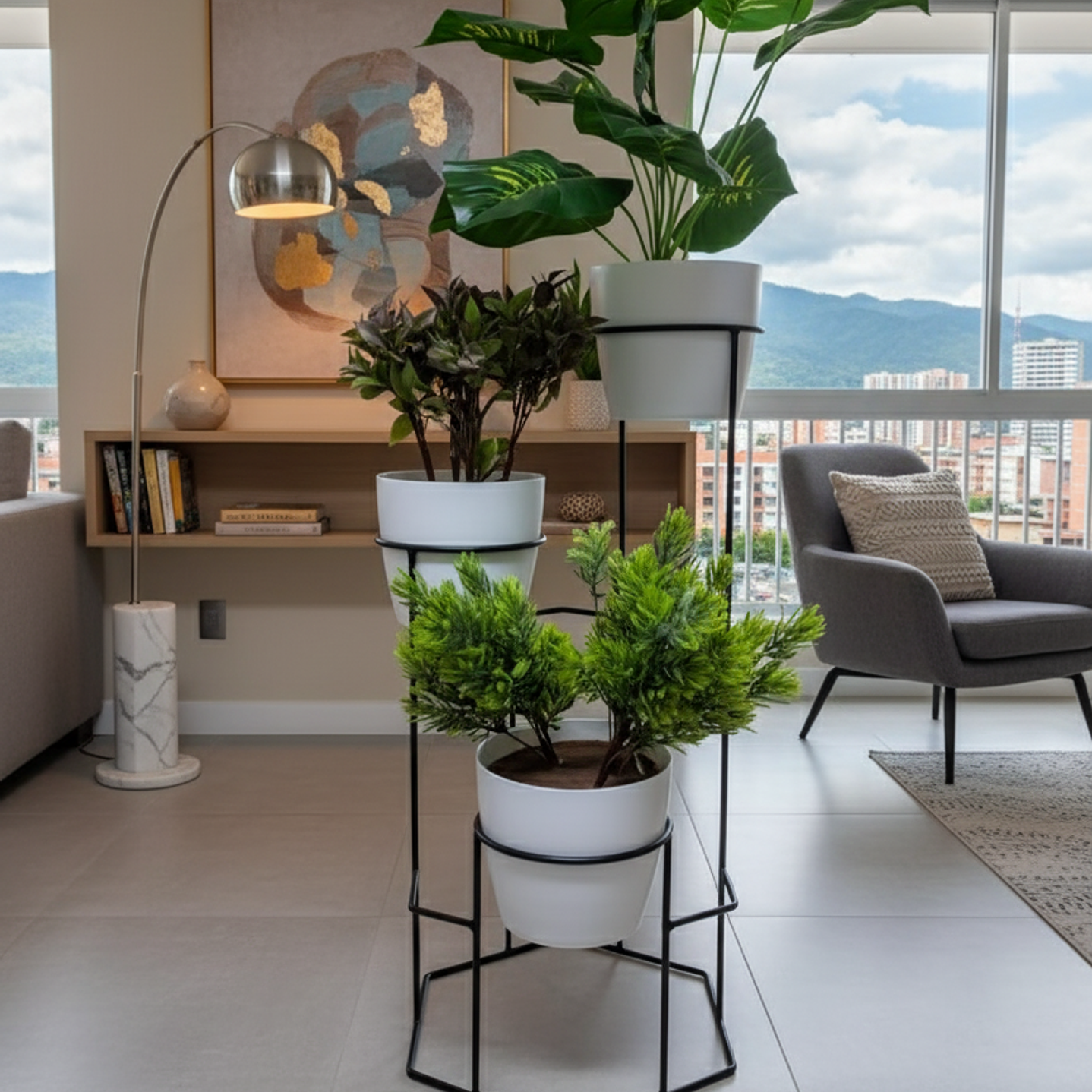 Base Dumar con 3 Materos Plásticos 1