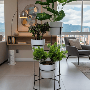 Base Dumar con 3 Materos Plásticos