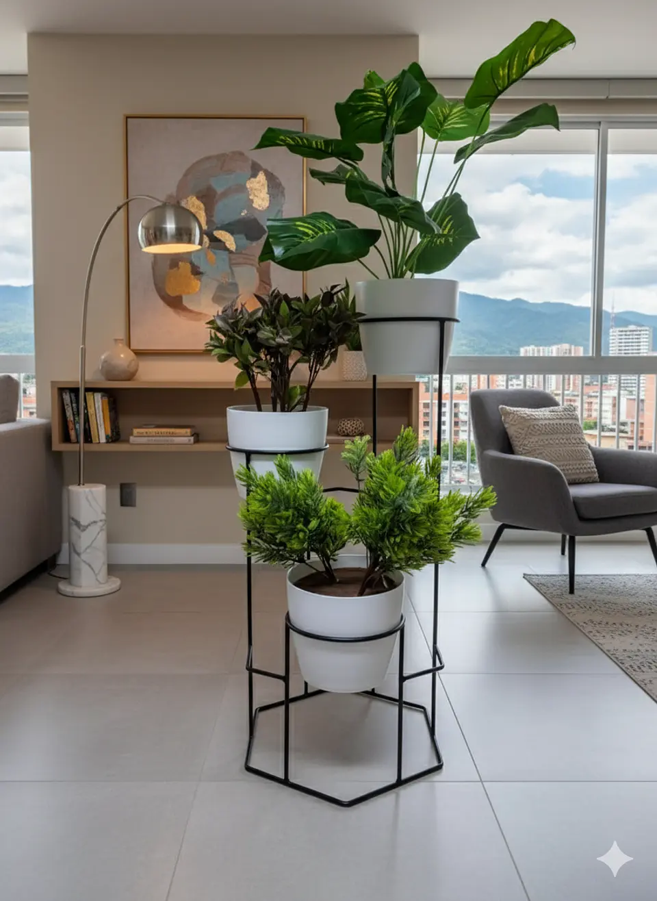 Soporte para Plantas Dumar de 3 Niveles - Incluye Materas 1