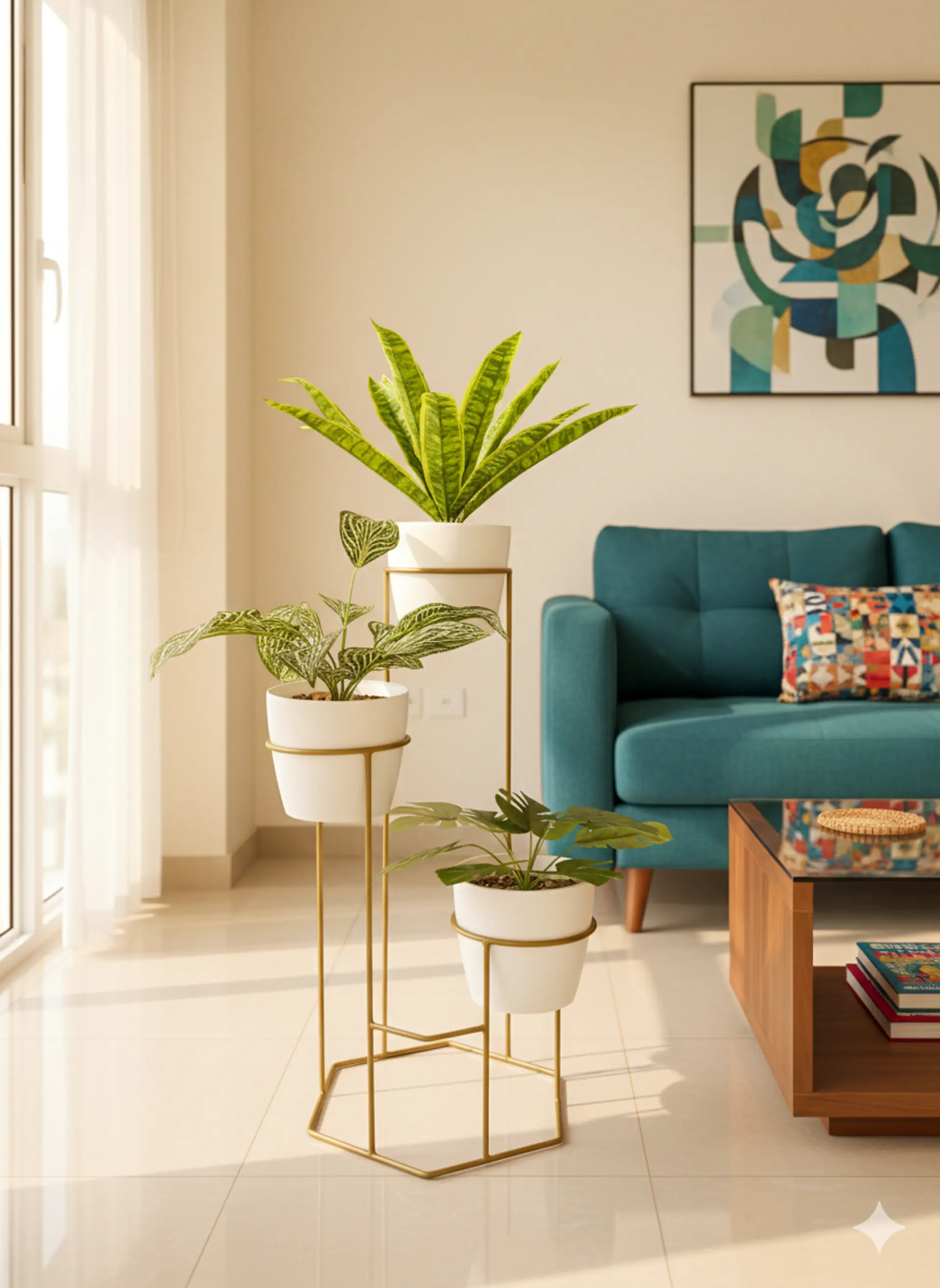 Soporte para Plantas Dumar de 3 Niveles - Incluye Materas 2