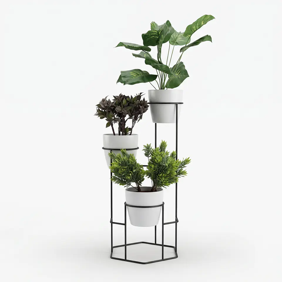 Soporte para Plantas Dumar de 3 Niveles - Incluye Materas 1