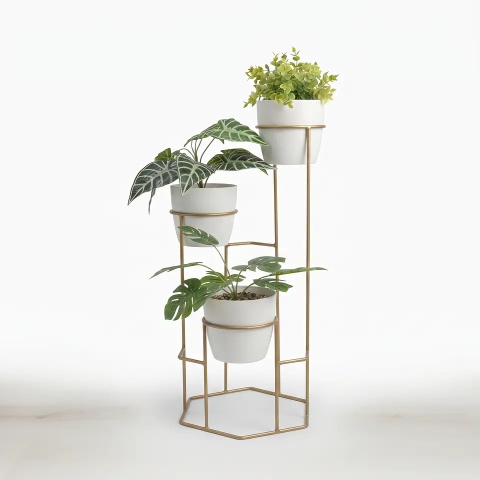 Soporte para Plantas Dumar de 3 Niveles - Incluye Materas 2
