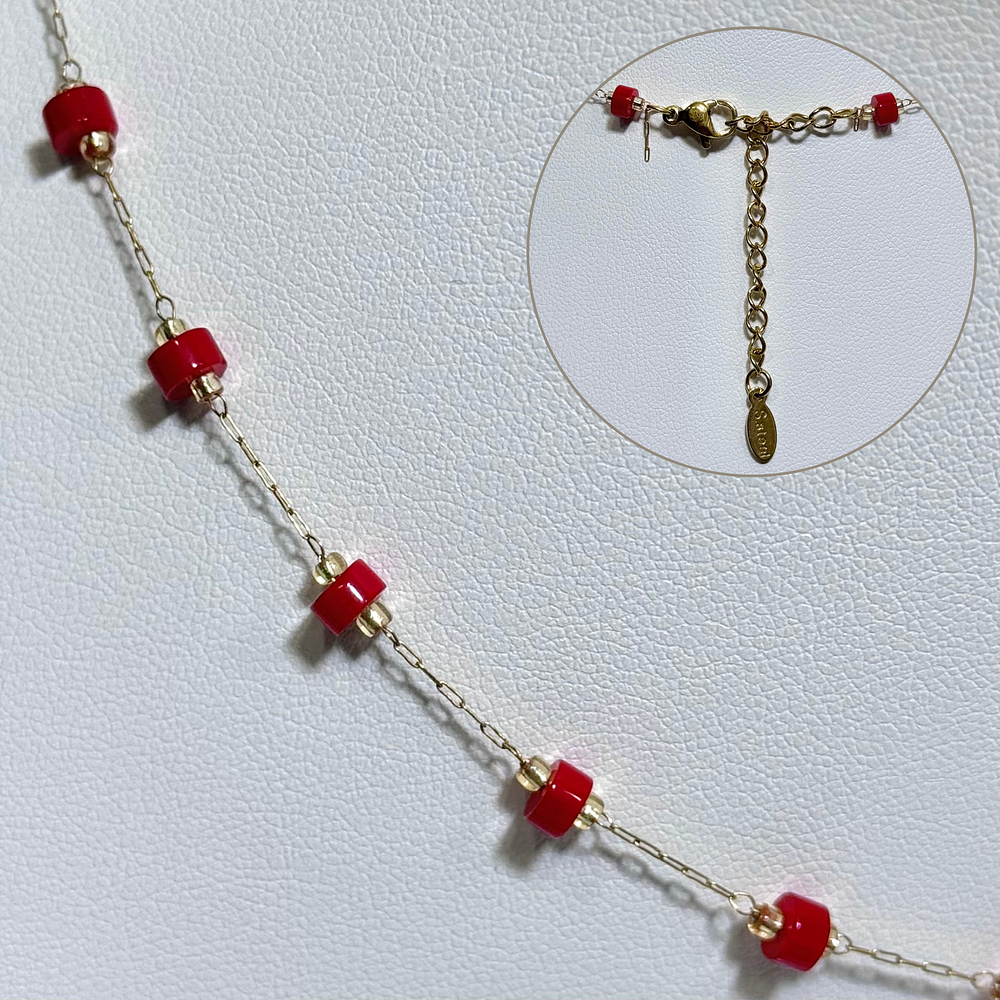 Collar de Piedra grande (Rojo) 2