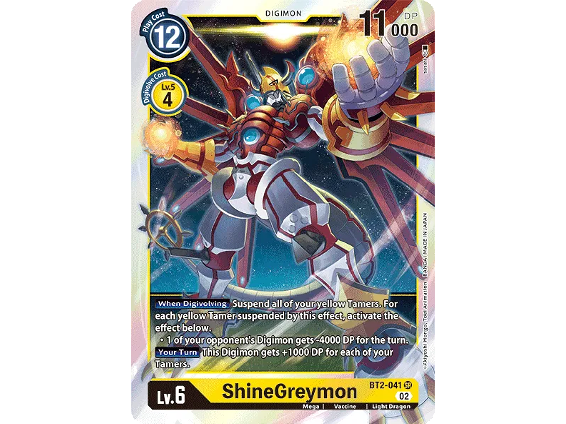 [BT2-041] [ShineGreymon] [Digimon] [Super Rare] [Normal Art] [Foil] 1