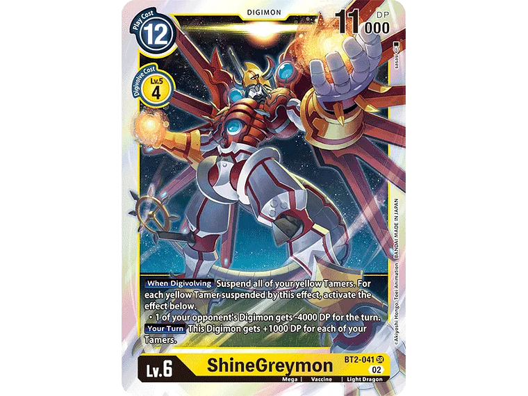 [BT2-041] [ShineGreymon] [Digimon] [Super Rare] [Normal Art] [Foil] 1