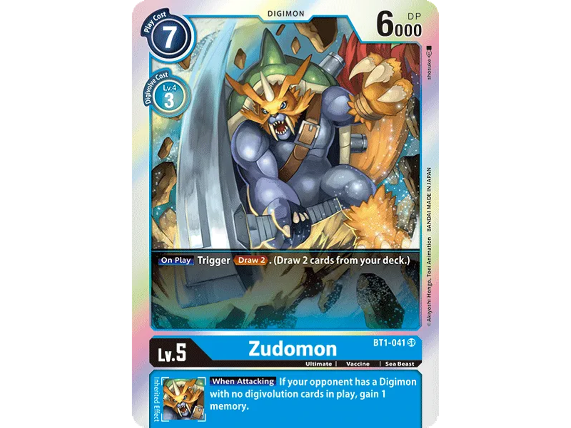[BT1-041] [Zudomon] [Digimon] [Super Rare] [Normal Art] [Foil] 1