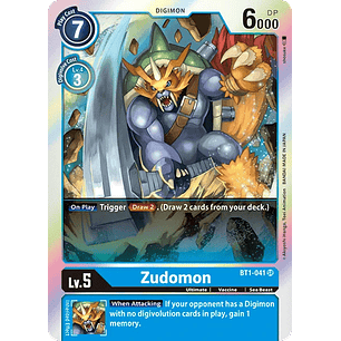 [BT1-041] [Zudomon] [Digimon] [Super Rare] [Normal Art] [Foil]