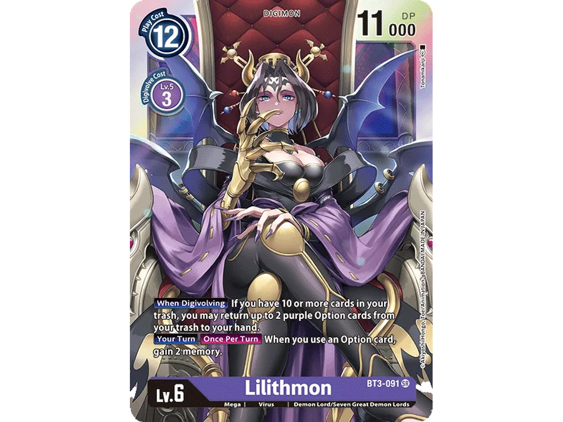 [BT3-091] [Lilithmon] [Digimon] [Super Rare] [Alternative Art] [Foil] 1