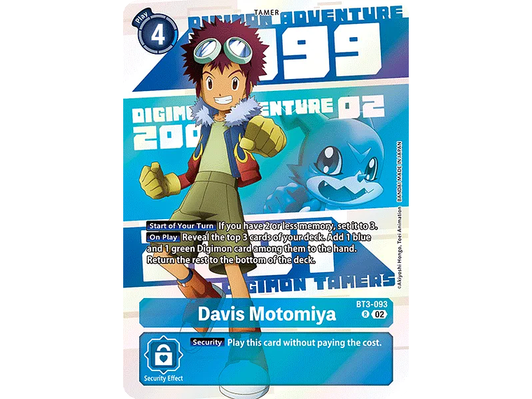 [BT3-093] [Davis Motomiya] [Tamer] [Rare] [Alternative Art] [Foil] 1
