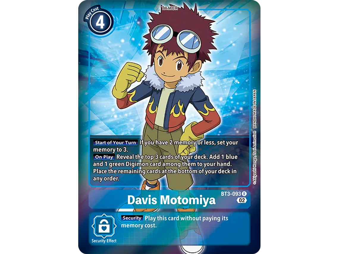 [BT3-093] [Davis Motomiya] [Tamer] [Rare] [Full Art] [Textured] 1