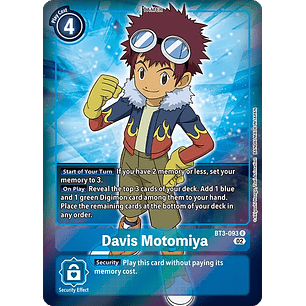 [BT3-093] [Davis Motomiya] [Tamer] [Rare] [Full Art] [Textured]