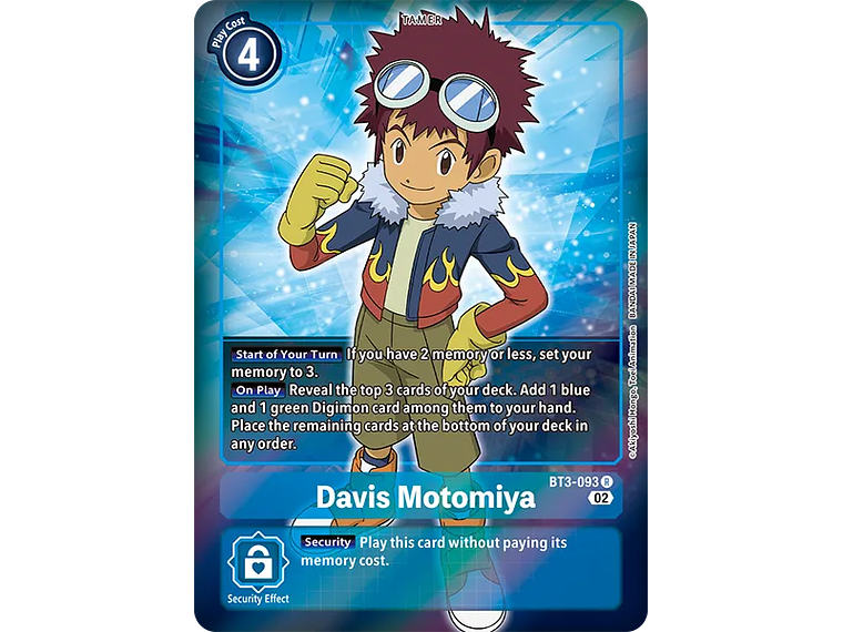 [BT3-093] [Davis Motomiya] [Tamer] [Rare] [Full Art] [Textured] 1