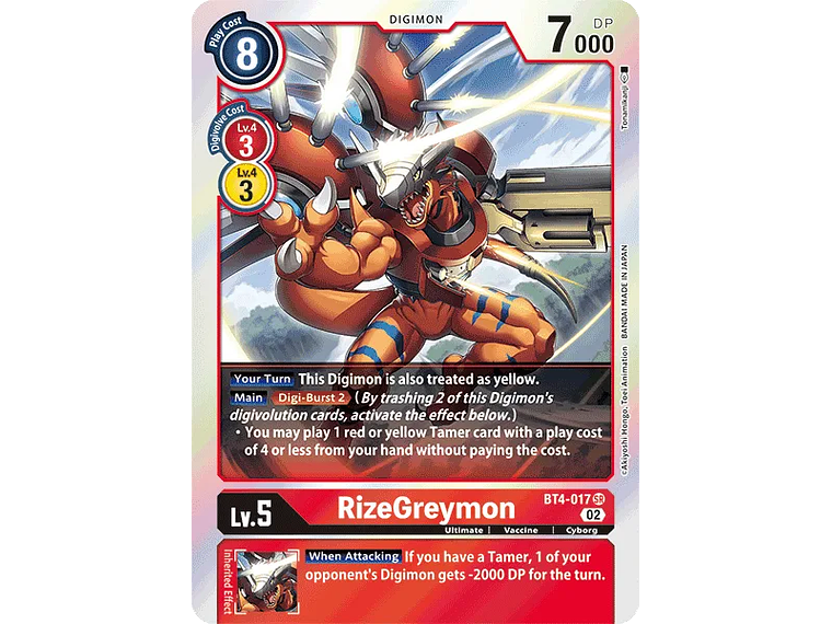[BT4-017] [RizeGreymon] [Digimon] [Super Rare] [Normal Art] [Textured] 1
