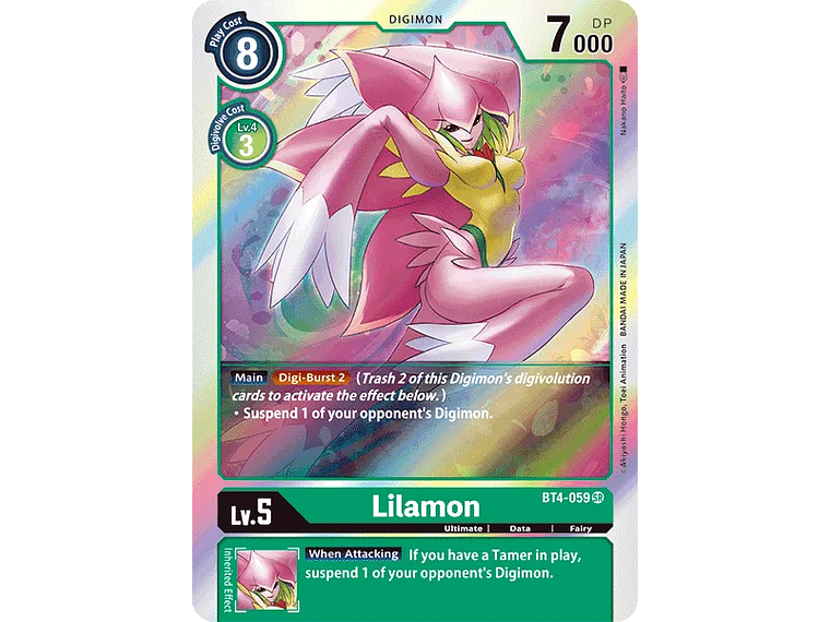 [BT4-059] [Lilamon] [Digimon] [Super Rare] [Normal Art] [Foil] 1