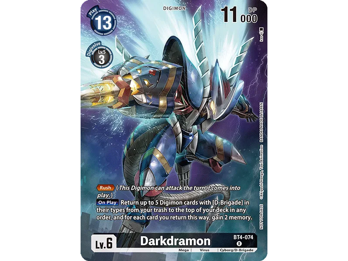 [BT4-074] [Darkdramon] [Digimon] [Super Rare] [Full Art] [No Foil] 1