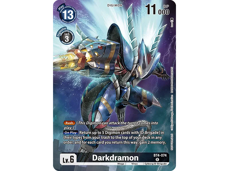 [BT4-074] [Darkdramon] [Digimon] [Super Rare] [Full Art] [No Foil] 1