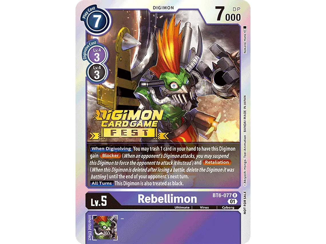 [BT6-077] [Rebellimon] [Digimon] [Rare] [Normal Art] [Stamp] 1