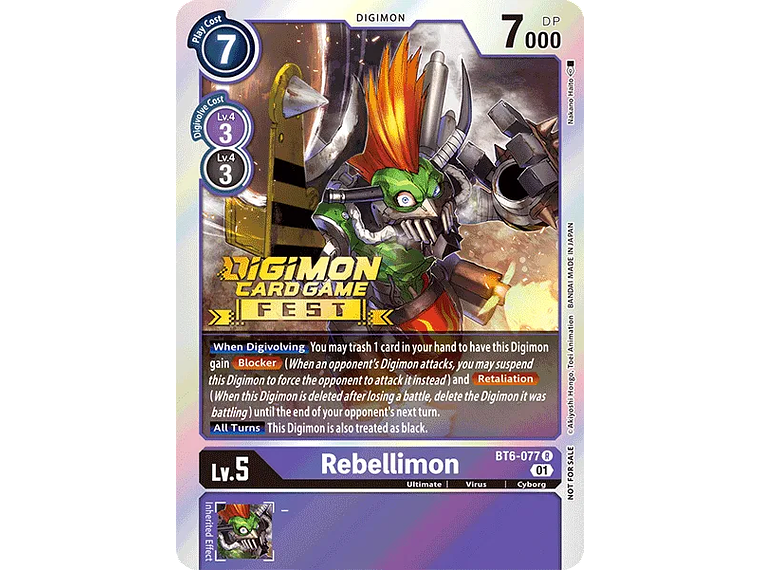 [BT6-077] [Rebellimon] [Digimon] [Rare] [Normal Art] [Stamp] 1