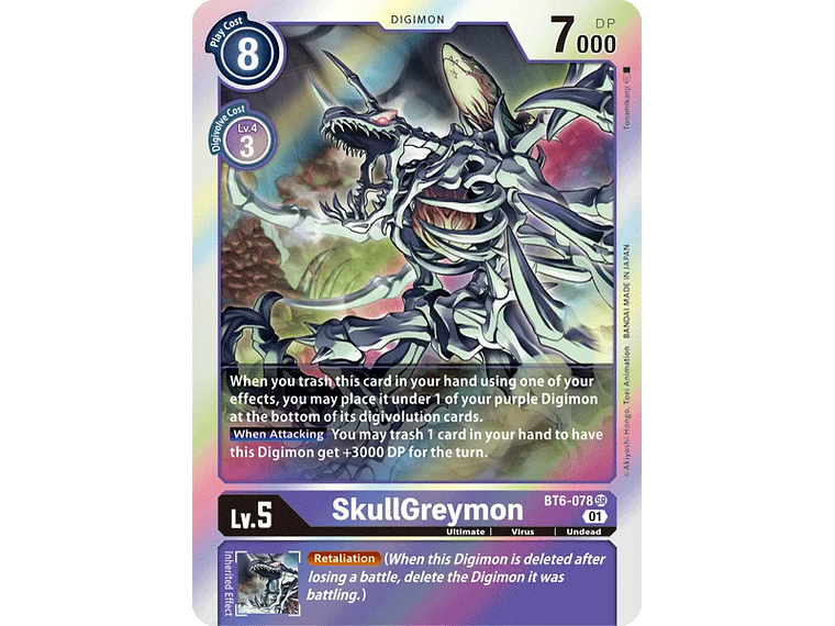 [BT6-078] [SkullGreymon] [Digimon] [Super Rare] [Normal Art] [Foil] 1
