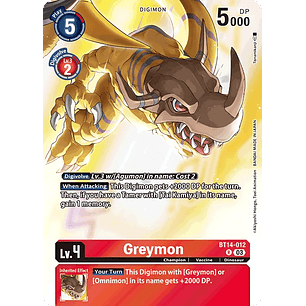 [BT14-012] [Greymon] [Digimon] [Rare] [Alternative Art] [Foil]