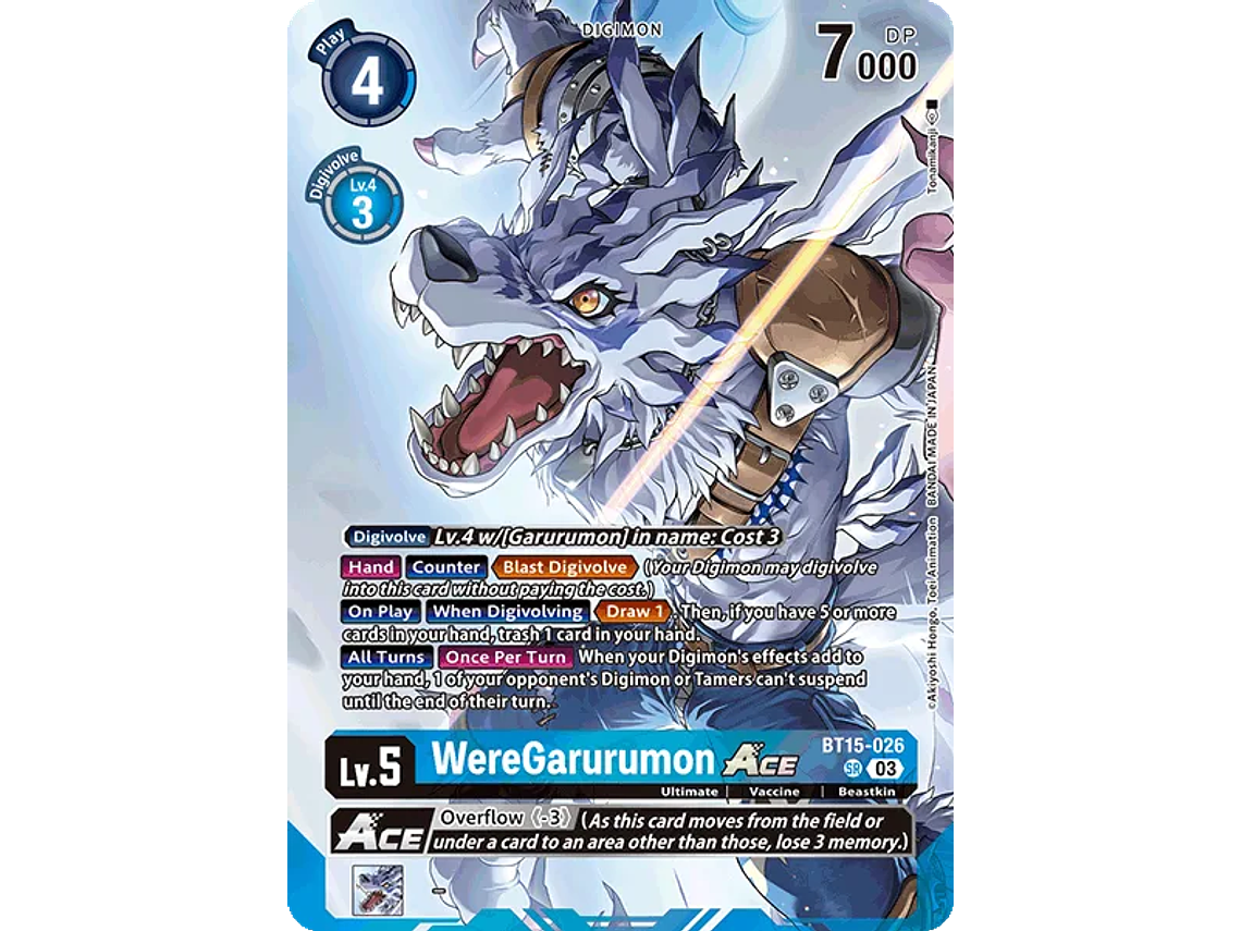 [BT15-026] [WereGarurumon Ace] [Digimon] [Super Rare] [Alternative Art] [Foil] 1