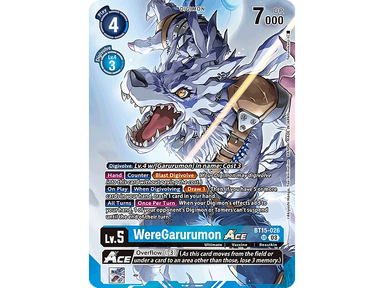 [BT15-026] [WereGarurumon Ace] [Digimon] [Super Rare] [Alternative Art] [Foil] 1