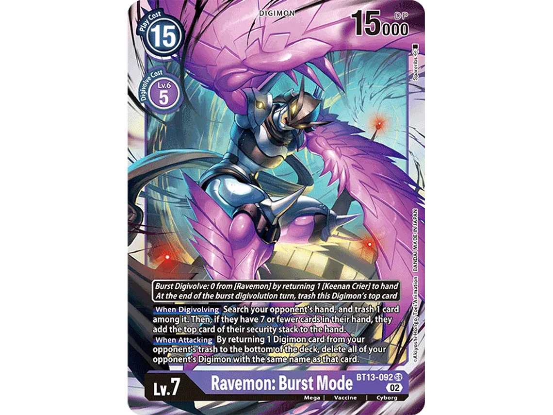 [BT13-092] [Ravemon: Burst Mode] [Digimon] [Super Rare] [Normal Art] [Foil] 1