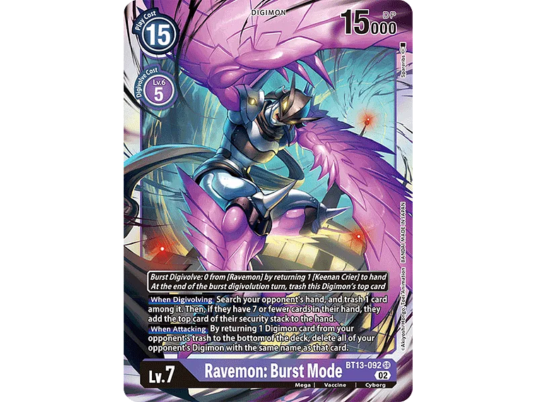 [BT13-092] [Ravemon: Burst Mode] [Digimon] [Super Rare] [Normal Art] [Foil] 1