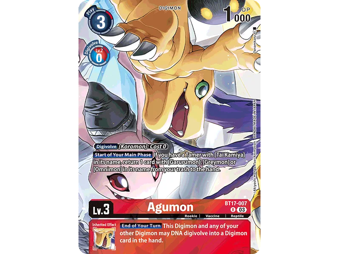 [BT17-007] [Agumon] [Digimon] [Rare] [Alternative Art] [Foil] 1