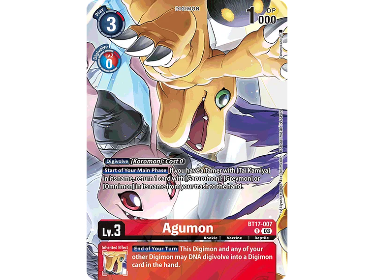 [BT17-007] [Agumon] [Digimon] [Rare] [Alternative Art] [Foil] 1