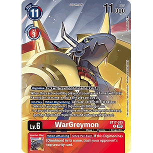 [BT17-015] [WarGreymon] [Digimon] [Rare] [Alternative Art] [Foil]